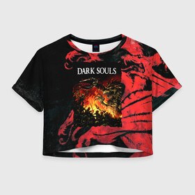 Женская футболка Crop-top 3D с принтом DARKSOULS | DRAGON AGE в Санкт-Петербурге, 100% полиэстер | круглая горловина, длина футболки до линии талии, рукава с отворотами | dark souls | darksouls | tegunvte | темные души