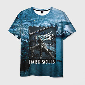 Мужская футболка 3D с принтом DARKSOULS | Project Dark в Санкт-Петербурге, 100% полиэфир | прямой крой, круглый вырез горловины, длина до линии бедер | dark souls | darksouls | tegunvte | темные души