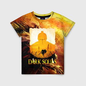 Детская футболка 3D с принтом DARKSOULS | SKULL&MAGIC в Санкт-Петербурге, 100% гипоаллергенный полиэфир | прямой крой, круглый вырез горловины, длина до линии бедер, чуть спущенное плечо, ткань немного тянется | dark souls | darksouls | tegunvte | темные души