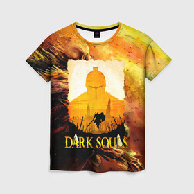 Женская футболка 3D с принтом DARKSOULS | SKULL&MAGIC в Санкт-Петербурге, 100% полиэфир ( синтетическое хлопкоподобное полотно) | прямой крой, круглый вырез горловины, длина до линии бедер | dark souls | darksouls | tegunvte | темные души