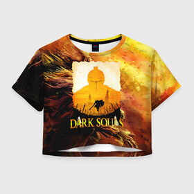 Женская футболка Crop-top 3D с принтом DARKSOULS | SKULL&MAGIC в Санкт-Петербурге, 100% полиэстер | круглая горловина, длина футболки до линии талии, рукава с отворотами | dark souls | darksouls | tegunvte | темные души