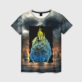 Женская футболка 3D с принтом DARKSOULS | ТЁМНЫЕ ДУШИ 2 в Санкт-Петербурге, 100% полиэфир ( синтетическое хлопкоподобное полотно) | прямой крой, круглый вырез горловины, длина до линии бедер | dark souls | darksouls | tegunvte | темные души