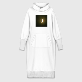 Платье удлиненное хлопок с принтом Луна на фоне ночного неба в Санкт-Петербурге,  |  | астрономия | луна | месяц | небо | ночь