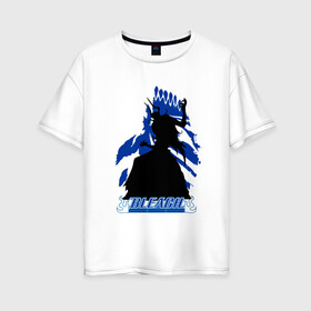 Женская футболка хлопок Oversize с принтом Shinigami Bleach в Санкт-Петербурге, 100% хлопок | свободный крой, круглый ворот, спущенный рукав, длина до линии бедер
 | bleach | daiko | ichigo | kurosaki | shinigami | блич | ичиго | куросаки