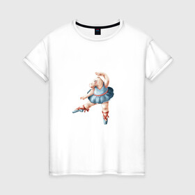 Женская футболка хлопок с принтом Персонаж в Санкт-Петербурге, 100% хлопок | прямой крой, круглый вырез горловины, длина до линии бедер, слегка спущенное плечо | арт | балет | персонаж | рисунок | танец