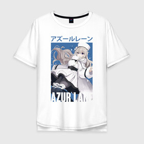 Мужская футболка хлопок Oversize с принтом аниме в Санкт-Петербурге, 100% хлопок | свободный крой, круглый ворот, “спинка” длиннее передней части | anime | azur lane | girl | аниме | девушка | лазурный путь