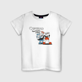 Детская футболка хлопок с принтом Cuphead в Санкт-Петербурге, 100% хлопок | круглый вырез горловины, полуприлегающий силуэт, длина до линии бедер | cuphead | game | illustration | mugman