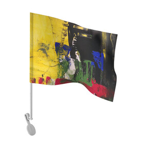 Флаг для автомобиля с принтом Мазок художника! в Санкт-Петербурге, 100% полиэстер | Размер: 30*21 см | абстракция | картина | молодежное | пестрое | хайп