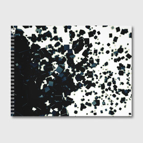 Альбом для рисования с принтом KUBIKI в Санкт-Петербурге, 100% бумага
 | матовая бумага, плотность 200 мг. | bricks | абстракция | кубики | молодежное | пестрое | черно белое