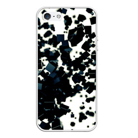 Чехол для iPhone 5/5S матовый с принтом KUBIKI в Санкт-Петербурге, Силикон | Область печати: задняя сторона чехла, без боковых панелей | bricks | абстракция | кубики | молодежное | пестрое | черно белое
