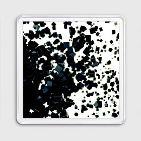 Магнит 55*55 с принтом KUBIKI в Санкт-Петербурге, Пластик | Размер: 65*65 мм; Размер печати: 55*55 мм | bricks | абстракция | кубики | молодежное | пестрое | черно белое