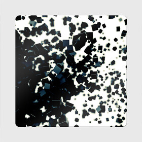 Магнит виниловый Квадрат с принтом KUBIKI в Санкт-Петербурге, полимерный материал с магнитным слоем | размер 9*9 см, закругленные углы | bricks | абстракция | кубики | молодежное | пестрое | черно белое