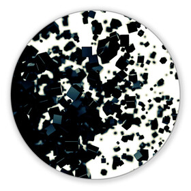 Коврик для мышки круглый с принтом KUBIKI в Санкт-Петербурге, резина и полиэстер | круглая форма, изображение наносится на всю лицевую часть | bricks | абстракция | кубики | молодежное | пестрое | черно белое