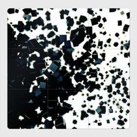 Магнитный плакат 3Х3 с принтом KUBIKI в Санкт-Петербурге, Полимерный материал с магнитным слоем | 9 деталей размером 9*9 см | bricks | абстракция | кубики | молодежное | пестрое | черно белое