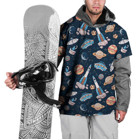 Накидка на куртку 3D с принтом Корабли, планеты и спутники в Санкт-Петербурге, 100% полиэстер |  | Тематика изображения на принте: space | арт | звезды | корабли | космос | планеты | ракеты | рисунок | спутники
