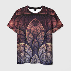 Мужская футболка 3D с принтом LOTUS в Санкт-Петербурге, 100% полиэфир | прямой крой, круглый вырез горловины, длина до линии бедер | абстракция | листья | лотос | молодежное | узор