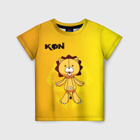 Детская футболка 3D с принтом Kon Bleach в Санкт-Петербурге, 100% гипоаллергенный полиэфир | прямой крой, круглый вырез горловины, длина до линии бедер, чуть спущенное плечо, ткань немного тянется | Тематика изображения на принте: bleach | kaizou | king | kon | konpaku | кайдзоку | кон