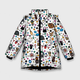 Зимняя куртка для девочек 3D с принтом Anime Characters в Санкт-Петербурге, ткань верха — 100% полиэстер; подклад — 100% полиэстер, утеплитель — 100% полиэстер. | длина ниже бедра, удлиненная спинка, воротник стойка и отстегивающийся капюшон. Есть боковые карманы с листочкой на кнопках, утяжки по низу изделия и внутренний карман на молнии. 

Предусмотрены светоотражающий принт на спинке, радужный светоотражающий элемент на пуллере молнии и на резинке для утяжки. | anime | аниме | безликий | герои | звери.животные | мой сосед тоторо | монстр | мультик | мультфильм | персонажи | унесенные призраками