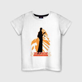 Детская футболка хлопок с принтом Арт Ичиго Блич в Санкт-Петербурге, 100% хлопок | круглый вырез горловины, полуприлегающий силуэт, длина до линии бедер | bleach | daiko | ichi nii | ichigo | itsygo | kurosaki | shinigami | блич | ичиго | куросаки