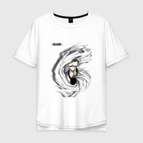 Мужская футболка хлопок Oversize с принтом Белый Ичиго Блич в Санкт-Петербурге, 100% хлопок | свободный крой, круглый ворот, “спинка” длиннее передней части | bleach | hichigo | ichigo | kurosaki | белый | блич | ичиго | куросаки | хичиго