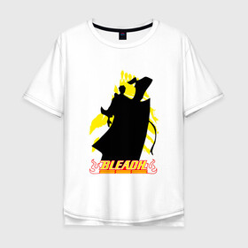 Мужская футболка хлопок Oversize с принтом Art Ichigo bleach в Санкт-Петербурге, 100% хлопок | свободный крой, круглый ворот, “спинка” длиннее передней части | bleach | daiko | ichi nii | ichigo | itsygo | kurosaki | shinigami | блич | ичиго | куросаки | шинигами