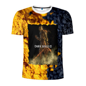 Мужская футболка 3D спортивная с принтом DARK SOULS 3 в Санкт-Петербурге, 100% полиэстер с улучшенными характеристиками | приталенный силуэт, круглая горловина, широкие плечи, сужается к линии бедра | dark souls | darksouls | tegunvte | темные души