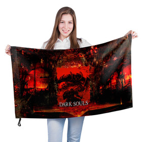 Флаг 3D с принтом DARK SOULS GAME STORY в Санкт-Петербурге, 100% полиэстер | плотность ткани — 95 г/м2, размер — 67 х 109 см. Принт наносится с одной стороны | dark souls | darksouls | tegunvte | темные души