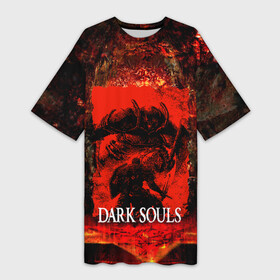 Платье-футболка 3D с принтом DARK SOULS GAME STORY в Санкт-Петербурге,  |  | dark souls | darksouls | tegunvte | темные души