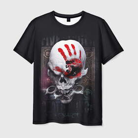 Мужская футболка 3D с принтом Damage Skull в Санкт-Петербурге, 100% полиэфир | прямой крой, круглый вырез горловины, длина до линии бедер | берсер | боевая расцветка | боевой клинч | бойня | война | дух войны | кастет | скелет | скелетон | череп | черепушка