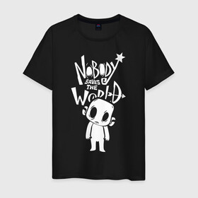 Мужская футболка хлопок с принтом Nobody Saves the World, Nobody в Санкт-Петербурге, 100% хлопок | прямой крой, круглый вырез горловины, длина до линии бедер, слегка спущенное плечо. | nobody | nobody saves the world | nstw | игры | никто | никто спасает мир | фэнтези