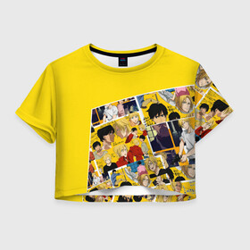 Женская футболка Crop-top 3D с принтом Banana Fish в Санкт-Петербурге, 100% полиэстер | круглая горловина, длина футболки до линии талии, рукава с отворотами | banana fish | аниме | банана фиш | банановая рыба | приключение | эш