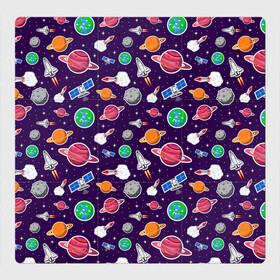 Магнитный плакат 3Х3 с принтом Корабли, планеты и спутники в Санкт-Петербурге, Полимерный материал с магнитным слоем | 9 деталей размером 9*9 см | space | арт | звезды | корабли | космос | планеты | ракеты | созвездия
