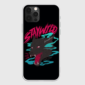 Чехол для iPhone 12 Pro с принтом Волк StayWild в Санкт-Петербурге, силикон | область печати: задняя сторона чехла, без боковых панелей | staywild | wolf | волк | зверь | клыки | оборотень | оскал | пес | собака