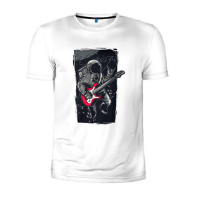 Мужская футболка 3D спортивная с принтом Астронавт музыкант в Санкт-Петербурге, 100% полиэстер с улучшенными характеристиками | приталенный силуэт, круглая горловина, широкие плечи, сужается к линии бедра | астронавт | астронавт музыкант | космонавт | космос