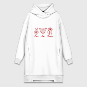 Платье-худи хлопок с принтом Peace Love Nursing в Санкт-Петербурге,  |  | 12 мая | art | doctor | merch | nurse | saving lives | день медицинской сестры | доктор | знак мира | интерн | интернатура | любовь | медицинский уход | медсестра мерч | мир | операционная сестра | прикол | сердце