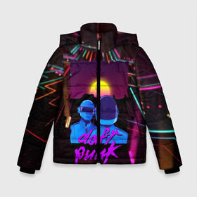Зимняя куртка для мальчиков 3D с принтом Daft Punk Electrix в Санкт-Петербурге, ткань верха — 100% полиэстер; подклад — 100% полиэстер, утеплитель — 100% полиэстер | длина ниже бедра, удлиненная спинка, воротник стойка и отстегивающийся капюшон. Есть боковые карманы с листочкой на кнопках, утяжки по низу изделия и внутренний карман на молнии. 

Предусмотрены светоотражающий принт на спинке, радужный светоотражающий элемент на пуллере молнии и на резинке для утяжки | Тематика изображения на принте: by craig drake | daft punk | madeinkipish | thomas bangalter | дафт панк | маски | тома и ги мануэль