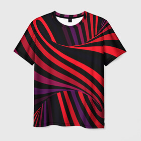 Мужская футболка 3D с принтом Оптическая иллюзия в Санкт-Петербурге, 100% полиэфир | прямой крой, круглый вырез горловины, длина до линии бедер | абстракция | геометрия | градиент | иллюзия | линии | спираль | труба