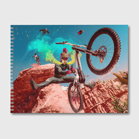 Альбом для рисования с принтом Riders Republic в Санкт-Петербурге, 100% бумага
 | матовая бумага, плотность 200 мг. | riders republic | велосипед | гонки | игра | человек | экстрим