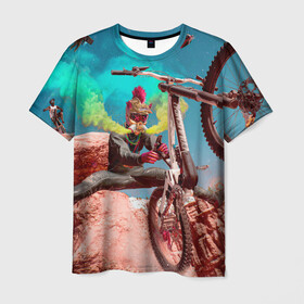 Мужская футболка 3D с принтом Riders Republic в Санкт-Петербурге, 100% полиэфир | прямой крой, круглый вырез горловины, длина до линии бедер | riders republic | велосипед | гонки | игра | человек | экстрим