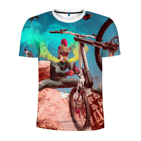 Мужская футболка 3D спортивная с принтом Riders Republic в Санкт-Петербурге, 100% полиэстер с улучшенными характеристиками | приталенный силуэт, круглая горловина, широкие плечи, сужается к линии бедра | riders republic | велосипед | гонки | игра | человек | экстрим