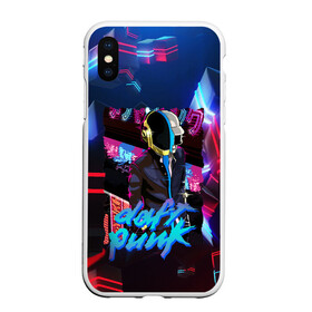 Чехол для iPhone XS Max матовый с принтом daft punk neon rock в Санкт-Петербурге, Силикон | Область печати: задняя сторона чехла, без боковых панелей | by craig drake | daft punk | madeinkipish | thomas bangalter | дафт панк | маски | тома и ги мануэль