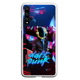 Чехол для Honor 20 с принтом daft punk neon rock в Санкт-Петербурге, Силикон | Область печати: задняя сторона чехла, без боковых панелей | by craig drake | daft punk | madeinkipish | thomas bangalter | дафт панк | маски | тома и ги мануэль