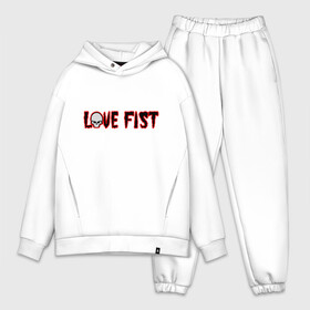 Мужской костюм хлопок OVERSIZE с принтом Love Fist в Санкт-Петербурге,  |  | blood | fist | love | skull | кровавая | кулак | любовь | надпись | череп