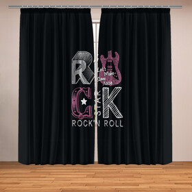 Фотошторы с принтом Rock star в Санкт-Петербурге, Блэкаут (светозащита 90%) / Габардин (светозащита 40% | 2 полотна шириной по 145 см; Высота 200-300 см; Крепление: шторная лента (на крючки); | rock | rock star | rockn roll | star | гитара | рок | рокер | рокнролл | шум