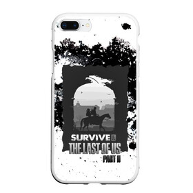 Чехол для iPhone 7Plus/8 Plus матовый с принтом The Last of US SURVIVE в Санкт-Петербурге, Силикон | Область печати: задняя сторона чехла, без боковых панелей | ellie | game | joel | naughty dog | part 2 | the last of us | zombie | джоэл | зомби | одни из нас | элли