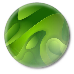 Значок с принтом 3d Green abstract в Санкт-Петербурге,  металл | круглая форма, металлическая застежка в виде булавки | Тематика изображения на принте: luxury | versace | vip | абстракция | версаче | вип | паттерн | роскошь | текстуры