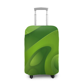 Чехол для чемодана 3D с принтом 3d Green abstract в Санкт-Петербурге, 86% полиэфир, 14% спандекс | двустороннее нанесение принта, прорези для ручек и колес | luxury | versace | vip | абстракция | версаче | вип | паттерн | роскошь | текстуры