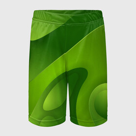 Детские спортивные шорты 3D с принтом 3d Green abstract в Санкт-Петербурге,  100% полиэстер
 | пояс оформлен широкой мягкой резинкой, ткань тянется
 | luxury | versace | vip | абстракция | версаче | вип | паттерн | роскошь | текстуры