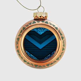 Стеклянный ёлочный шар с принтом 3D luxury blue abstract в Санкт-Петербурге, Стекло | Диаметр: 80 мм | luxury | versace | vip | абстракция | версаче | вип | паттерн | роскошь | текстуры