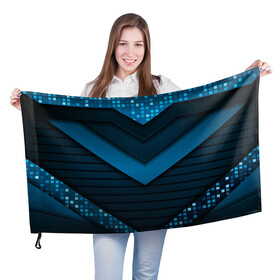 Флаг 3D с принтом 3D luxury blue abstract в Санкт-Петербурге, 100% полиэстер | плотность ткани — 95 г/м2, размер — 67 х 109 см. Принт наносится с одной стороны | Тематика изображения на принте: luxury | versace | vip | абстракция | версаче | вип | паттерн | роскошь | текстуры